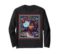 Joyeux Noël Black Girl Magic Melanin Mrs Claus Afro Love Manche Longue