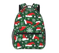 Joyeux Noël Bonne Année Chapeau de Père Noël Flocon de neige Voyage Sacs à dos pour ordinateur portable Sac à dos léger Sac à dos grande capacité Sacs pour ordinateur portable Sac de travail d'affaire