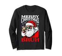 Joyeux Noël Bruh Drôle de Père Noël Alpha Gen Z Mème Rizzler Manche Longue