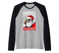 Joyeux Noël Bruh Drôle de Père Noël Alpha Gen Z Mème Rizzler Manche Raglan