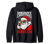 Joyeux Noël Bruh Drôle de Père Noël Alpha Gen Z Mème Rizzler Sweat à Capuche