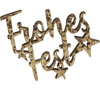 Joyeux Noël Décorations en bois or paillettes Noël Set de 12 pièces