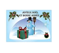 Joyeux noel et bonne année fêtes autocollant adhésif sticker logo 4521 - Taille : 12 cm