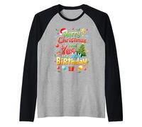 Joyeux Noël et Oui C'est Mon Anniversaire Garçons, Filles, e Manche Raglan