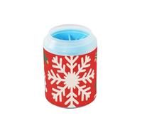 Joyeux Noël flocon de neige Père Noël rouge sang réutilisable avec brosse en silicone doux fournitures de toilettage pour chiens de petite et moyenne taille