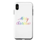 Joyeux Noël Gay Rainbow Art Queer Holiday Love LGBTQ Coque pour iPhone XS Max