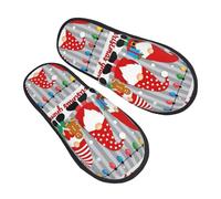 Joyeux Noël Gnome1 Modèle Pantoufles Moelleuses Maison Pantoufles Automne Chausson Pour Intérieur Chambre Homme M