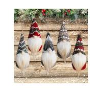 Joyeux Noël ! Gnomes compatibles avec un décor de base noir rustique, 5 figurines scandinaves à hauts chapeaux, matériaux écologiques, décor