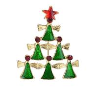 Joyeux Noël Green émail arbre broches pour femmes en strass de Noël pins d'arbre à revers Badge festival de fête des cadeaux de fête