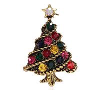 Joyeux Noël Green émail arbre broches pour femmes en strass de Noël pins d'arbre à revers Badge festival de fête des cadeaux de fête