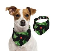 Joyeux Noël Holly,Bandanas pour Chien, écharpe en Coton, Bavoirs réglables pour Animaux de Compagnie,L