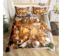 Joyeux Noël Housse de Couette Garçons Filles Enfants Bonne Année Literie Set Décorations de Noël Parure de Lit Cauchemars Avant Noël Couvre Lit Thème d'hiver Literie 240 x 260