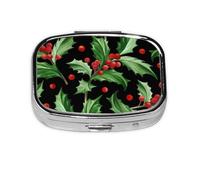 Joyeux Noël Houx, boîte à pilules Meta à 2 compartiments, organiseur portable