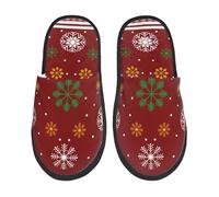 Joyeux Noël Imprimé Pantoufles Maison Pantoufle Antidérapants Chaussures Pour Unisex Chambre Homme L