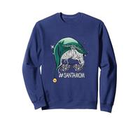 Joyeux Noël Maman Bonne Année Sweatshirt, Unisexe pour Adultes, Bleu Marine, S