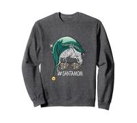 Joyeux Noël Maman Bonne Année Sweatshirt, Unisexe pour Adultes, Chiné Foncé, M
