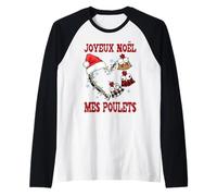 Joyeux Noël Mes Poulets Cadeau Fêtes Coeur Manche Raglan