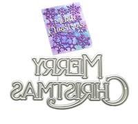 Joyeux Noël Metal Die Cuts, Hollow Merry Christmas Lettres Cuting Dies Pochans DIY Scrapbooking Album Decorative en Plaque De Plaque