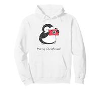 Joyeux Noël Mignon bébé Pingouin prenant des Photos avec Appareil Photo Sweat à Capuche