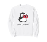 Joyeux Noël Mignon bébé Pingouin prenant des Photos avec Appareil Photo Sweatshirt