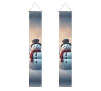 Joyeux Noël mignon bonhomme de neige imprimé vibrant esthétique festive bannière décoration intérieure extérieure célébrations