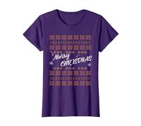 Joyeux Noël Père Noël T-Shirt, Femme, Violet, XL
