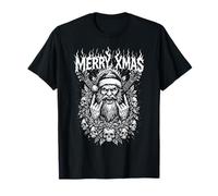 Joyeux Noël Rock & Roll Santa Metal Music Rebel T-Shirt
