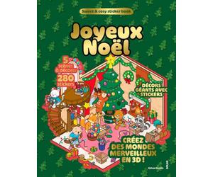 Joyeux Noël - Sweet & cosy sticker book 5 scènes grand format en 3D à créer