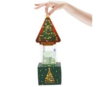 Joyeux Noël Tirelire for Cadeau Cash d'argent, Amusante Caisse Argent pour Femmes et Hommes Surprise, Nouveauté Tiroir-Caisse DIY Arbre de Noël Cake avec Carte à Tirer pour Epouse Petite Amie Mère