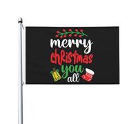 Joyeux Noël vous tous drapeau double face vintage drapeau art mural pour l’extérieur 3x5 pi, joyeux Noël vous tous tapisserie pour le salon