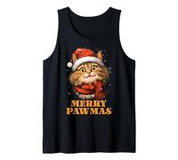 Joyeux Pawmas Funny Santa Cat Christmas pour Les Amateurs de Débardeur