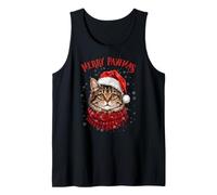 Joyeux Pawmas Funny Santa Cat Christmas pour Les Amateurs de Débardeur