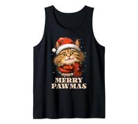 Joyeux Pawmas Funny Santa Cat Christmas pour Les Amateurs de Débardeur