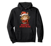 Joyeux Pawmas Funny Santa Cat Christmas pour Les Amateurs de Sweat à Capuche