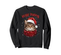 Joyeux Pawmas Funny Santa Cat Christmas pour Les Amateurs de Sweatshirt