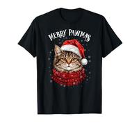 Joyeux Pawmas Funny Santa Cat Christmas pour Les Amateurs de T-Shirt