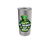 Joyeux Saint Patrick Bruh Funny Saint Paddy's Saying Joke Gobelet isotherme en acier inoxydable double paroi