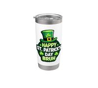 Joyeux Saint Patrick Bruh Funny Saint Paddy's Saying Joke Gobelet isotherme en acier inoxydable double paroi