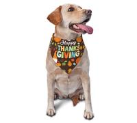 Joyeux Thanksgiving avec Un Bandana pour Chien à imprimé GNOME, écharpe Ajustable Triangulaire, Bavoir pour Chat, Foulard Lavable pour Chiot, idéal pour Une fête d'anniversaire ou Autre.
