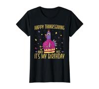 Joyeux Thanksgiving et Oui, C'est Mon Anniversaire, Turkey Pilgrim T-Shirt Graphique avec Valeur