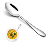 Joyfair Lot de 12 cuillères à soupe en acier inoxydable - Grandes cuillères modernes de 19 cm - Pour la maison, les fêtes, les restaurants - Poli brillant et passe au lave-vaisselle