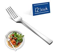 Joyfair Lot de 12 fourchettes de table en acier inoxydable 19.5 cm,Ensemble de fourchettes modernes,Ensemble de couverts élégants pour la maison, la cuisine, poli miroir et passe au lave-vaisselle
