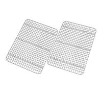 Joyfair Lot de 2 grandes grilles de refroidissement 100 % acier inoxydable pour cuisson, rôtir, griller, sécher, rectangulaire 39 x 28,3 cm, passe au four et au lave-vaisselle