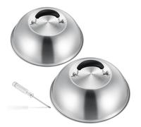 Joyfair Lot de 2 grands couvercles de cuisson à la vapeur en acier inoxydable de 24 cm pour intérieur et extérieur, passe au lave-vaisselle