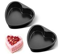 Joyfair Lot de 2 moules à gâteau anti-adhésifs en forme de cœur (2, 17 x 16 cm)