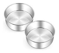 Joyfair Lot de 2 moules à gâteau ronds en acier inoxydable - 24 cm de haut - 7 cm de haut - Pour anniversaire, mariage, Noël - Sain et non toxique - Passe au lave-vaisselle