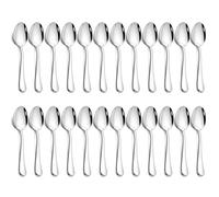 Joyfair Lot de 24 cuillères à café en acier inoxydable de 13,5 cm - Petites cuillères à dessert - Pour la maison, le restaurant, le café - Poli miroir et passe au lave-vaisselle - Poignée ronde