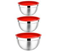Joyfair Lot de 3 bols mélangeurs en acier inoxydable (rouge)