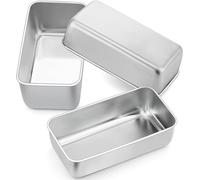 Joyfair Moule à Cake, 3 Pcs Moule à Pain Rectangulaire Boîte à Toasts Inoxydable, Moulle à Gâteau pour Pain Grillé, Cheesecake, Quiche, DéMoulage Rapide & Parfait - 23 x 12 x 6 cm