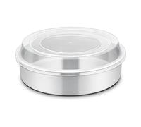 Joyfair Moule à gâteau, rond, en acier inoxydable, 21 cm, avec couvercle, pour pique-nique, mariage, anniversaire, Noël, sain et non toxique, design monobloc et anti-fuite, passe au lave-vaisselle
